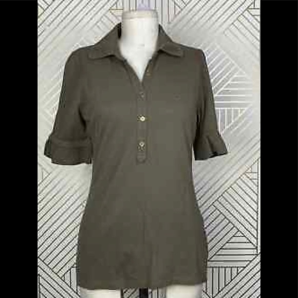 Burberry polo top with ruffled sleeves - Picture 1 of 5